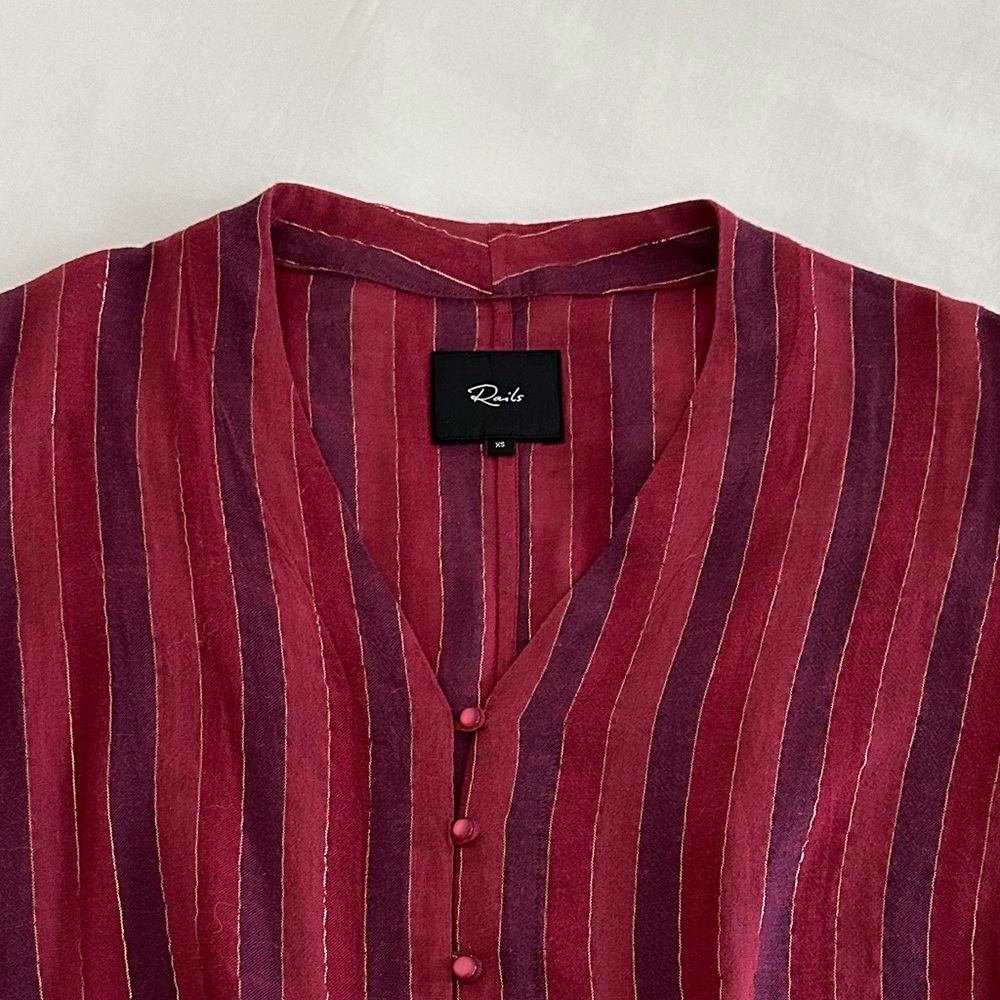 Rails Red Stripe Tie Top, Xs - image 2